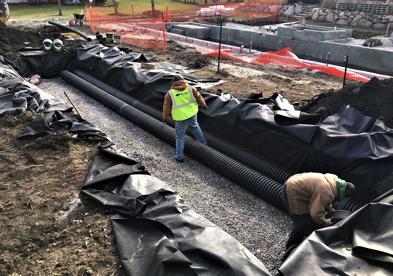 French drain installation